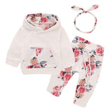 Baby Girl Hooded Print Outfit - Sizes Newborn to 12 Months