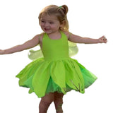 Adorable Green Elf Dress for Girls with Tinker Bell Butterfly Details from Eternal Gleams.