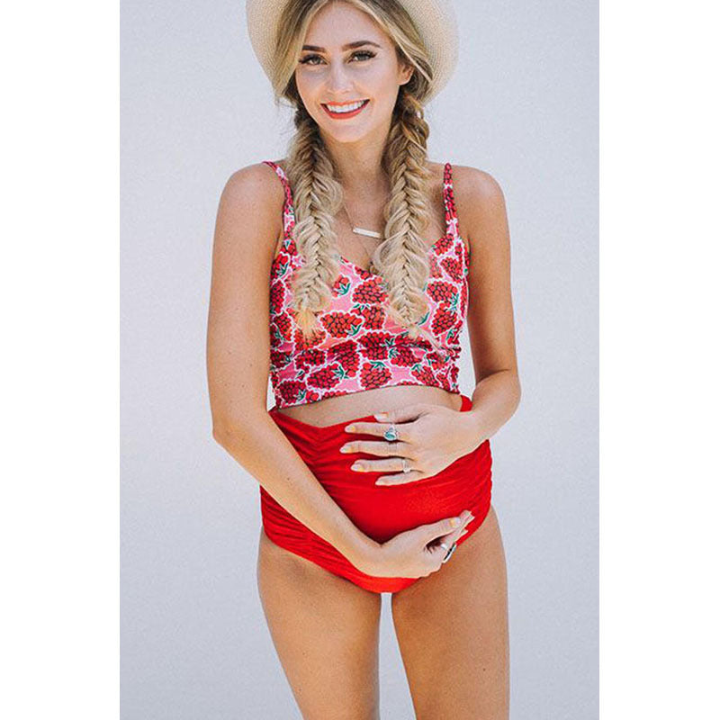 Blossom Bump: High Waist Maternity Swimwear Set from Eternal Gleams