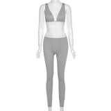 Deep V high waist sports suit from Eternal Gleams