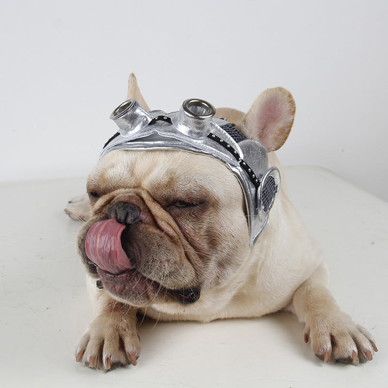 Pawsome Pilot Hat: Black & Silver Pet Party Dress Essential from Eternal Gleams