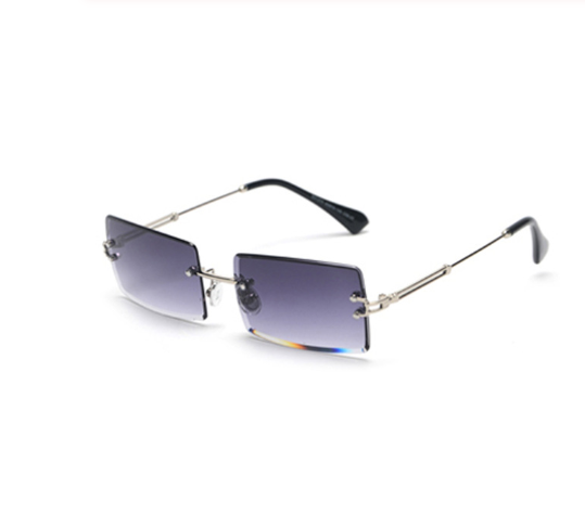 Rimless Rectangle Sunglasses Square Fashion Hip-hop Sunglasses Tide Ins Retro Street Beat Cut Edge Sunglasses from Eternal Gleams