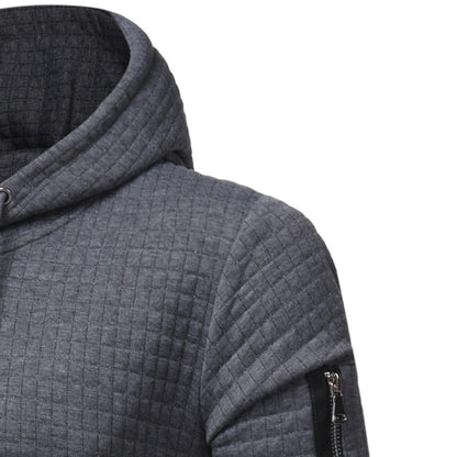 Men Sweatshirt Hoodie With Arm Zipper Long Sleeve Slim Tops