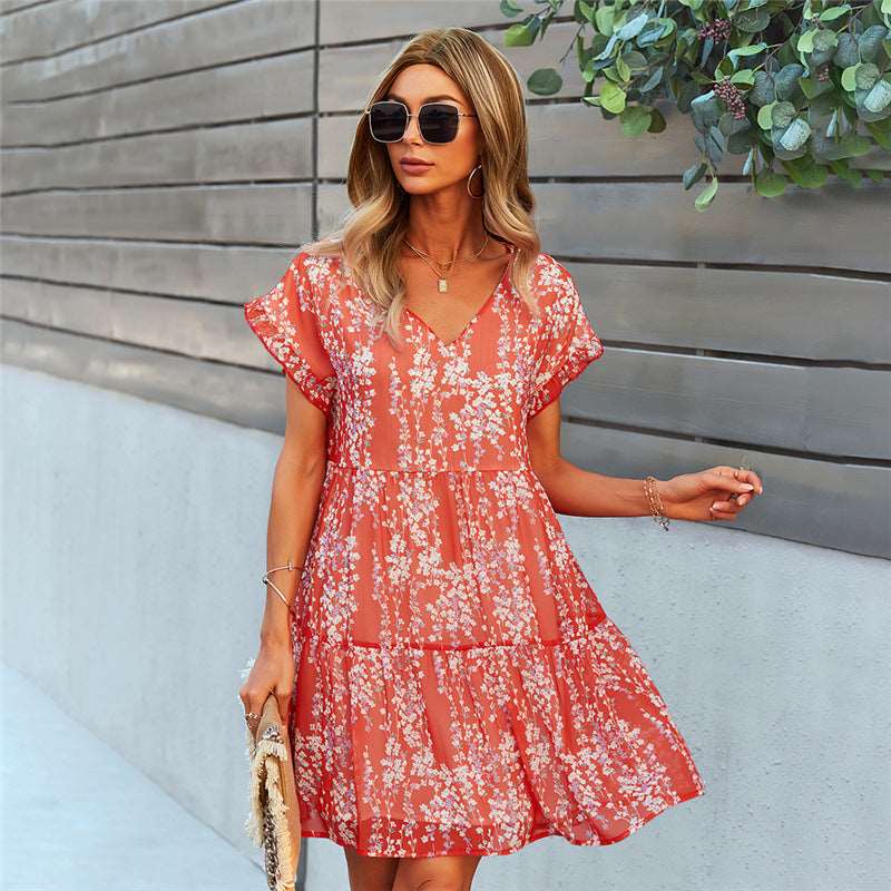 Chic Ruffle Summer Chiffon Dress