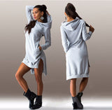 Irregular Hooded Long Sleeve Dress Sweatshirt from Eternal Gleams