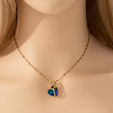 Women's Fashion Sapphire Heart Pendant Necklace - Elegant Jewelry Gift