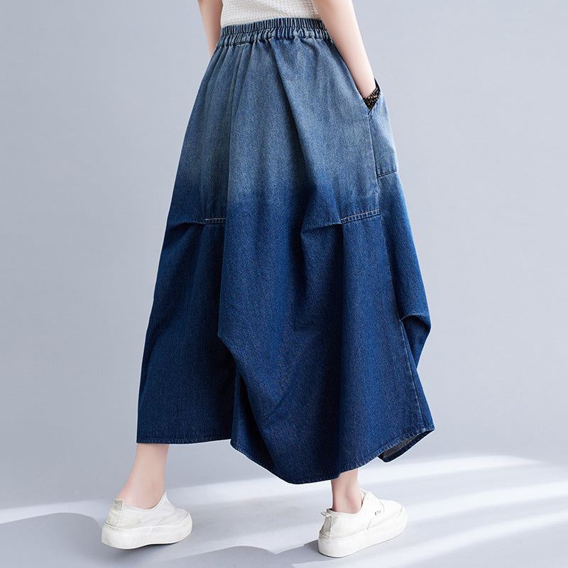 Gradient Color Denim Skirt For Women from Eternal Gleams