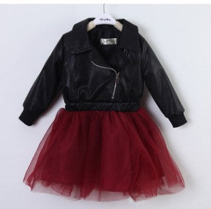 Korean Princess Sequin Embroidered Leather Dress for Girls from Eternal Gleams