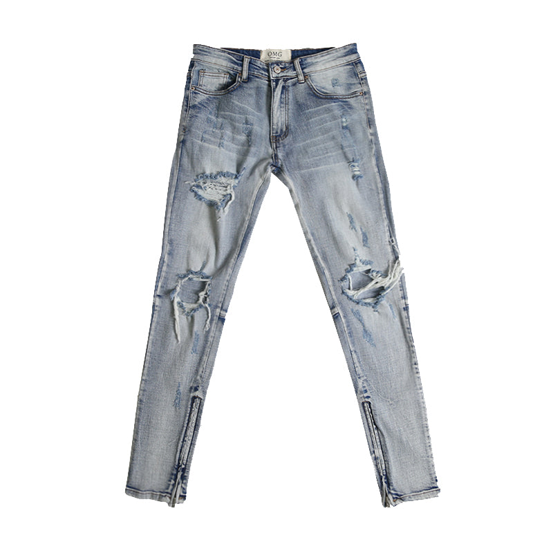 Men's Zipper Jeans | Stylish High-Waisted Jeans with Trendy Zipper Details from Eternal Gleams