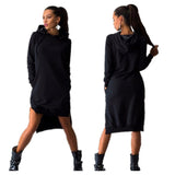 Irregular Hooded Long Sleeve Dress Sweatshirt from Eternal Gleams