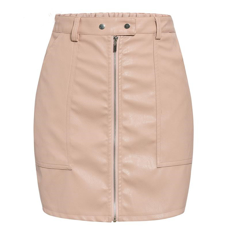 Leather skirt short skirt solid color skirt from Eternal Gleams