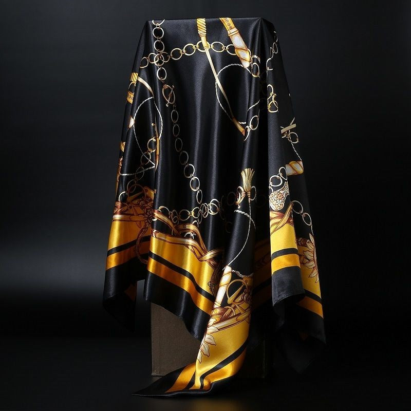 Elegance in Silk: Large Square Simulation Silk Scarf from Eternal Gleams