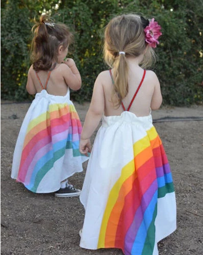 Sleeveless rainbow print dress from Eternal Gleams