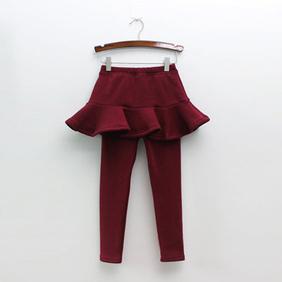 Cozy Chic: Girls' Velvet Padded Leggings from Eternal Gleams