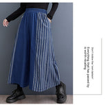 Patchwork Striped Denim Wide Leg Pants from Eternal Gleams