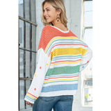 Dopamine Rainbow Sweater: Vibrant European Style from Eternal Gleams