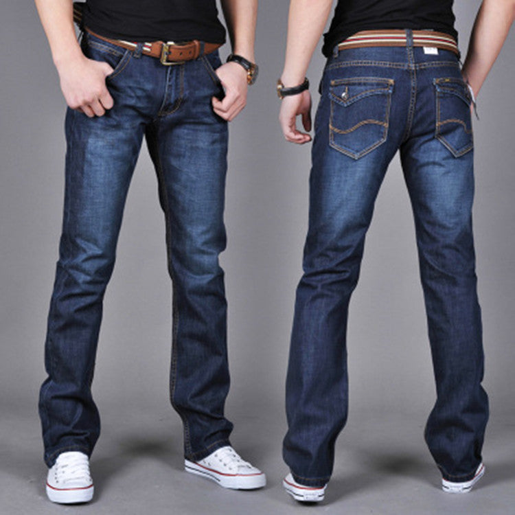 Men's Denim Long Pants Trendy Men's Denim Straight-Leg Pants from Eternal Gleams