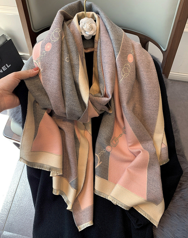 Cozy Elegance: Cashmere Double-Sided Women's Scarf