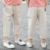 Summer Cotton And Linen Trousers Children's Casual Pants from Eternal Gleams