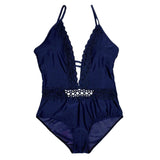 Ocean's Elegance: Navy Backless Sling Swimwear from Eternal Gleams