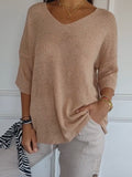 Sleek V-neck Knitwear: Women's Bottoming Shirt from Eternal Gleams