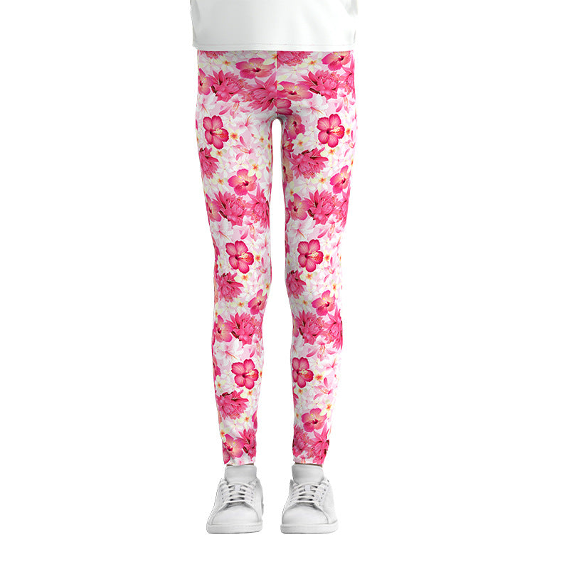 Dreamy Delights: Milk Silk Digital Print Girls Leggings from Eternal Gleams