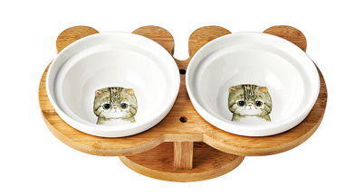 Purr-fect Harmony: Ceramic Pet Cat Bowl from Eternal Gleams