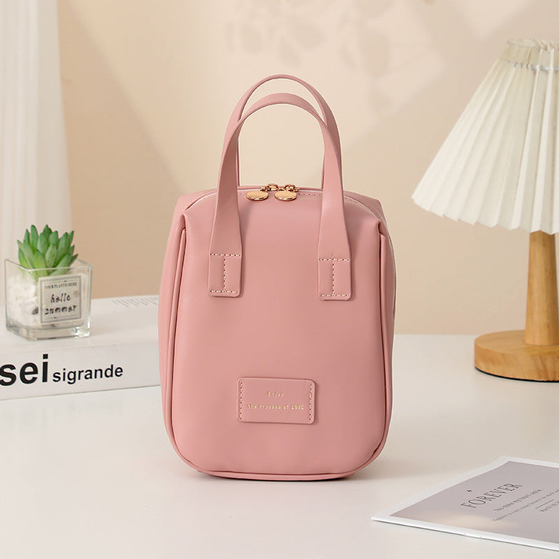 Handle Top Cosmetic Bag - High Capacity Shell Shaped Travel Handbag