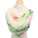 Blossom Breeze: Retro Ethnic Georgette Scarf Shawl from Eternal Gleams