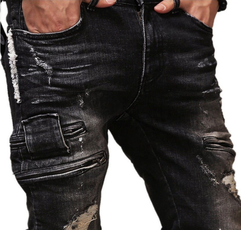 Men Vintage Distressed Denim Jeans Trousers Pants from Eternal Gleams