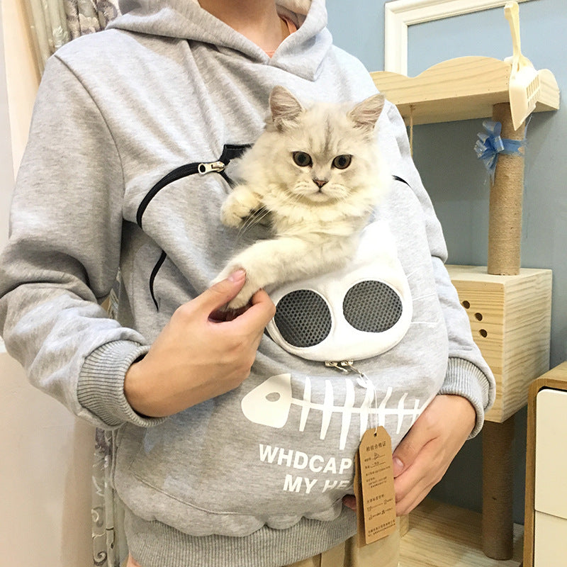 Women Hoodie Sweatshirt With Cat Pet Pocket Design Long Sleeve Sweater Cat Outfit from Eternal Gleams