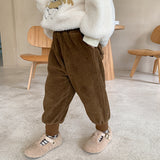 Children's Feet, Close-up Warm Corduroy And Velvet Pants Boys And Girls Leisure from Eternal Gleams