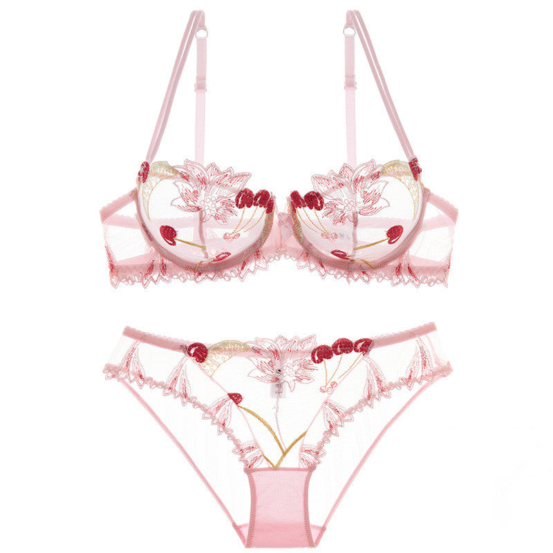 Underwear explosions transparent mesh embroidered bra bra set from Eternal Gleams