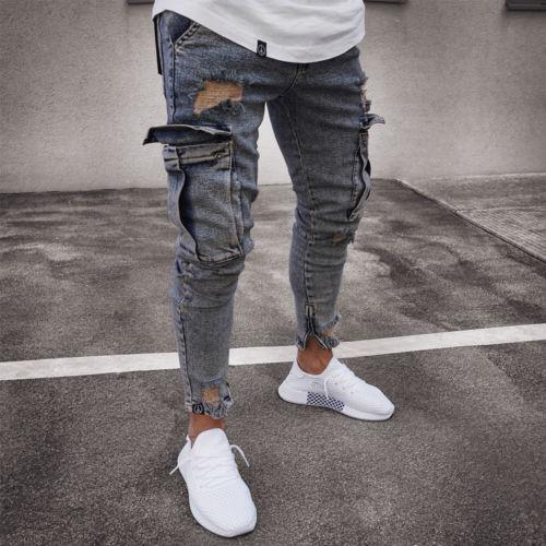 Cargo Hole Denim Jeans Men from Eternal Gleams