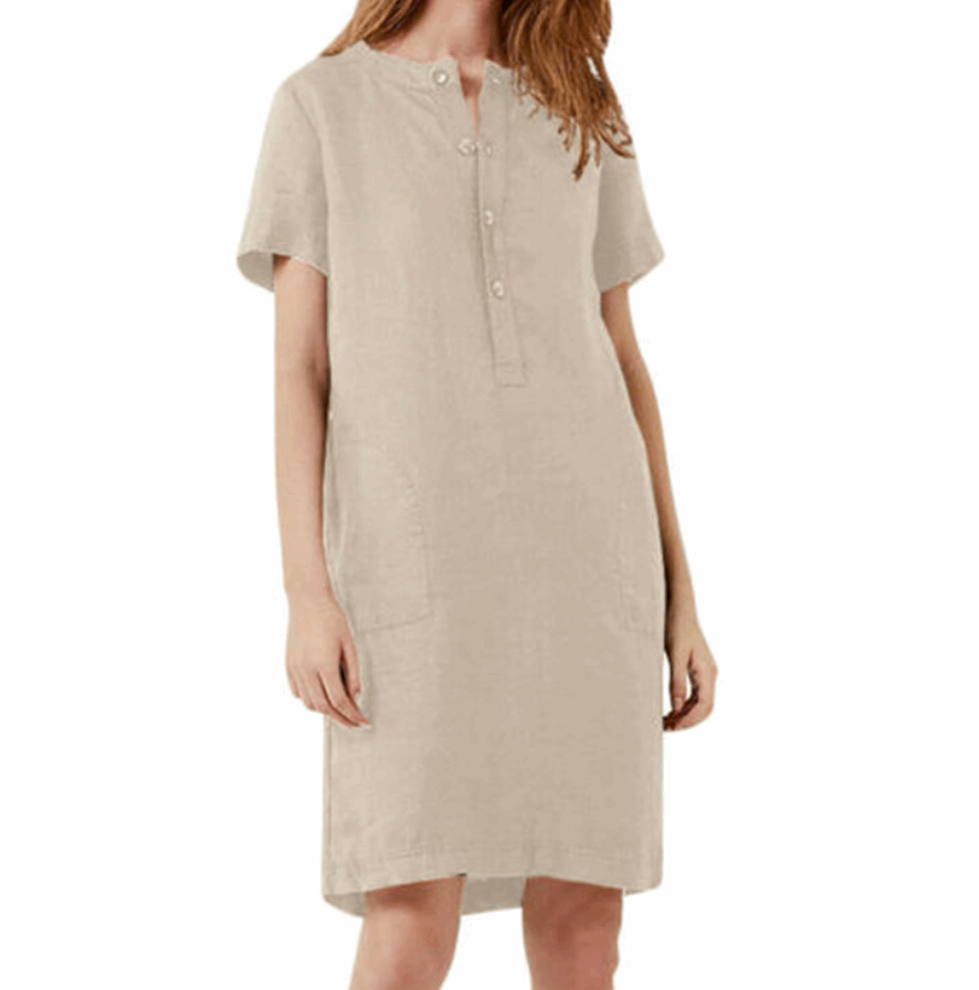 Breezy Linen Blend Short-Sleeved Skirt