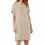 Breezy Linen Blend Short-Sleeved Skirt