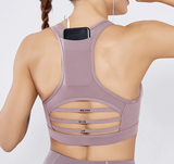 Back pocket sports bra