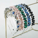 French Retro High-grade Hair Accessories Metal Texture Headband Rhinestone