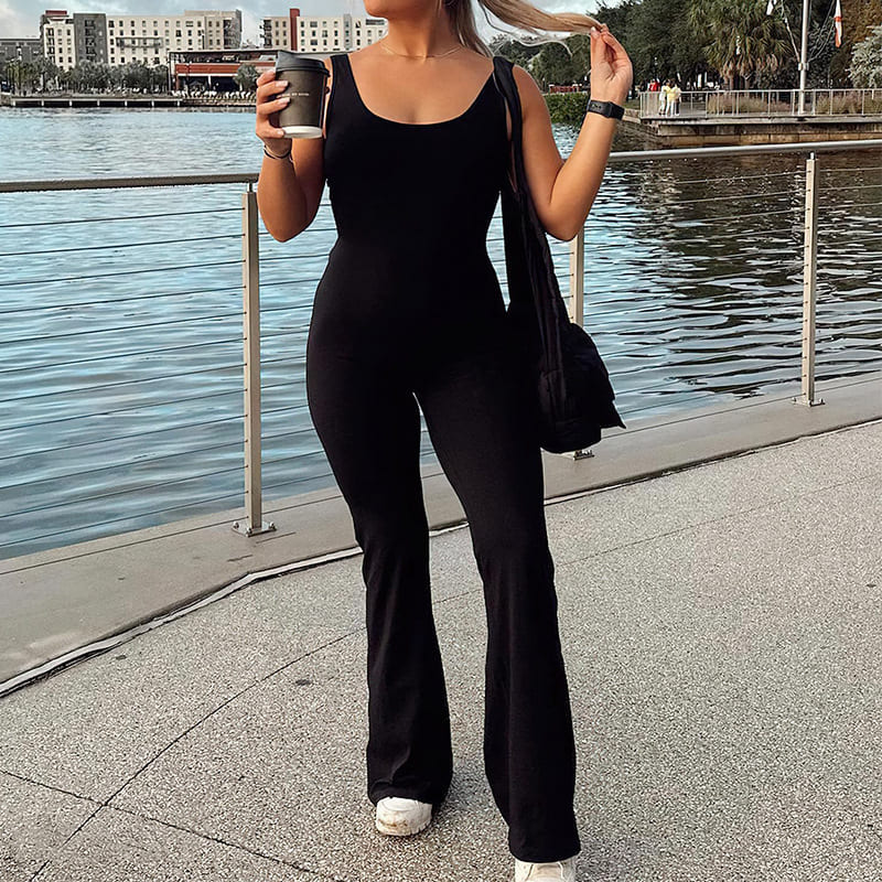 Sexy backless slim fit hip raise yoga jumpsuit in Various colors from Eternal Gleams