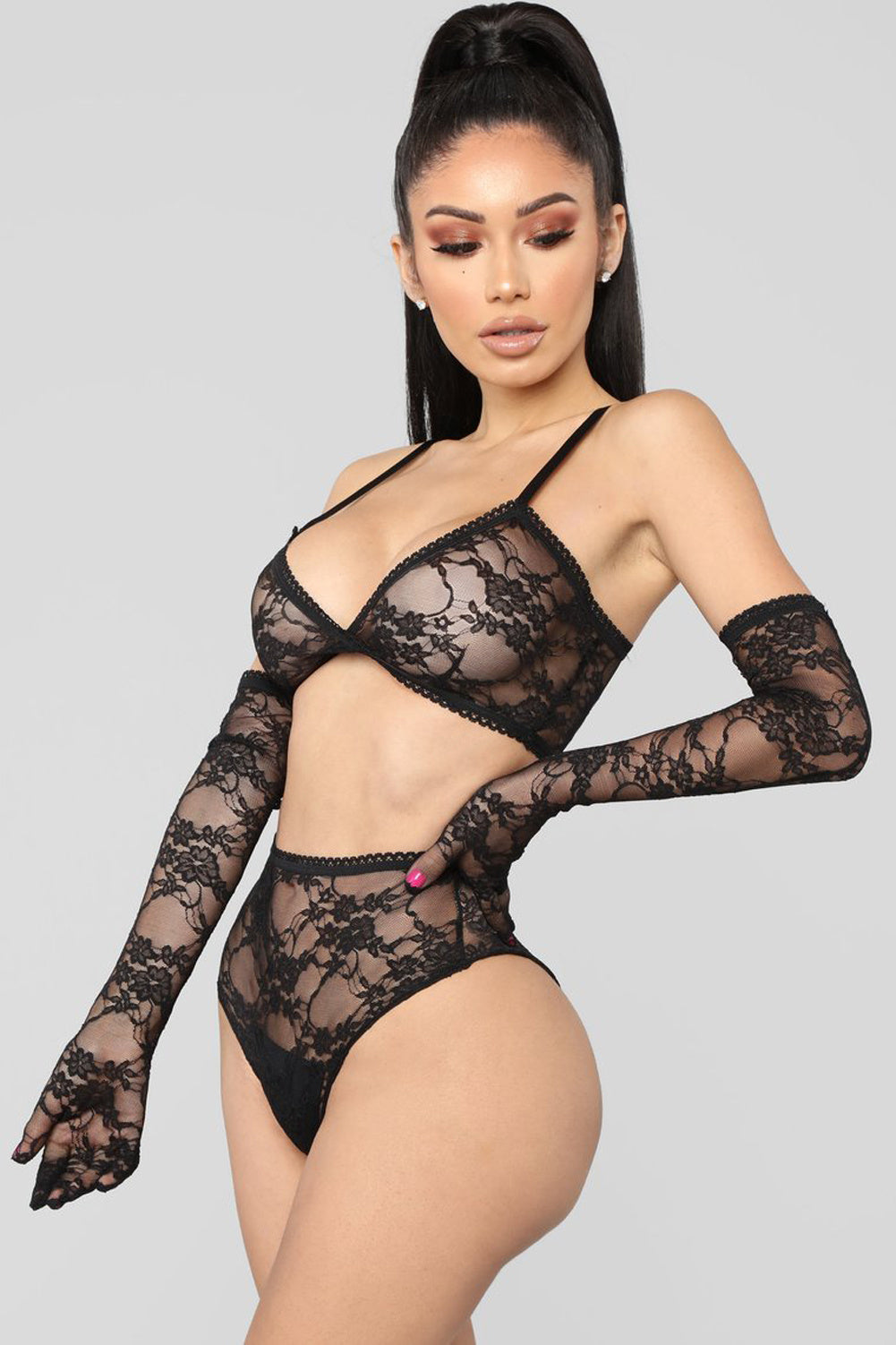 Eternal Gleams Sexy Lace Nightdress - Elegant Women's Lingerie