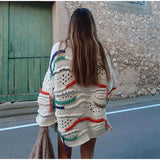 Personality Street Round Neck Tassel Color Matching Knitted Long Sleeve from Eternal Gleams