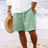 Men's cotton and linen lace striped shorts in various colors from Eternal Gleams