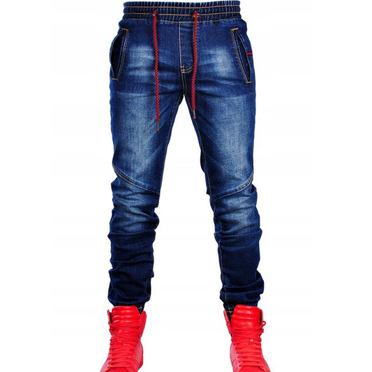 Jeans pour hommes, nouveau pantalon bleu décontracté à taille élastique