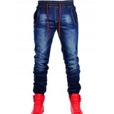 Men's jeans new elastic elastic waist casual blue trousers from Eternal Gleams