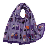 Autumn And Winter Polyester Long Scarf Female Cartoon Cat