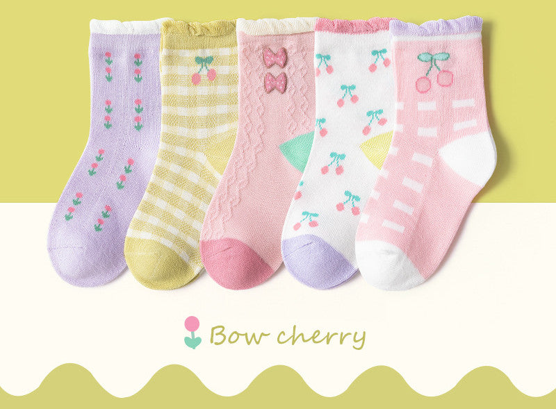 Cute Cartoon Baby Cotton Boys And Girls Princess Wind Tube Socks from Eternal Gleams