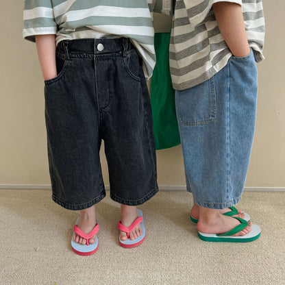 Jeans à jambes larges pour enfants, nouveau style