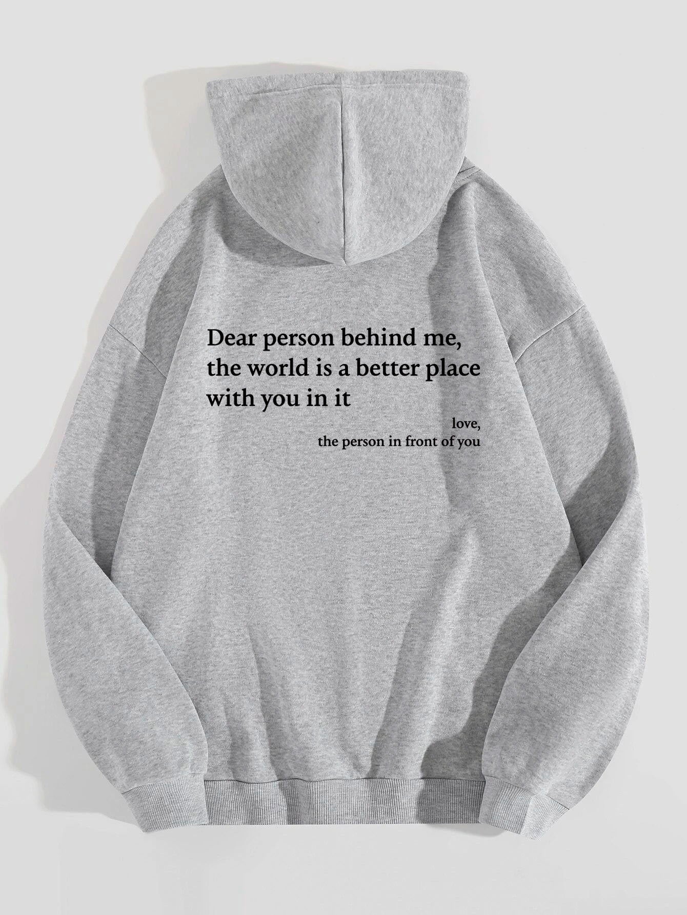 Kindness in Comfort: Plush Letter Printed Hoodie from Eternal Gleams