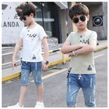 Children Clothing Summer Boys T-shirtDenim Shorts 2pcs from Eternal Gleams