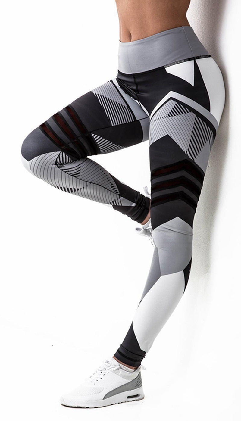 Printed Reflective Sport Yoga Pants - Women's Fitness Gym Leggings